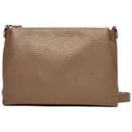 τσάντα creole k11420 taupe d40 φυσικό δέρμα/grain leather