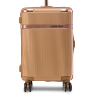 μεσαία βαλίτσα semi line t5667-3 χρυσό υλικό - abs