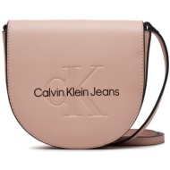 τσάντα calvin klein jeans sculpted mini saddle bag k60k611966 pale conch tft απομίμηση δέρματος/-απο