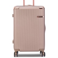 μεσαία βαλίτσα semi line t5666-4 καφέ υλικό - abs