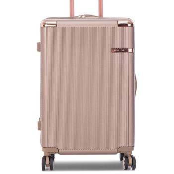 μεσαία βαλίτσα semi line t5666-4 καφέ υλικό - abs σε προσφορά