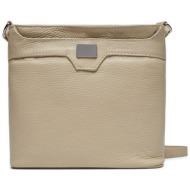 τσάντα creole k11397-d03 beige φυσικό δέρμα - grain leather
