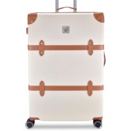 μεγάλη βαλίτσα semi line t5670-4 λευκό υλικό - abs