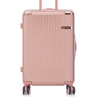 μεσαία βαλίτσα semi line t5664-4 ροζ υλικό - abs