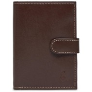 μεγάλο πορτοφόλι ανδρικό semi line p8266-1 καφέ φυσικό δέρμα/grain leather