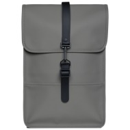 σακίδιο rains backpack mini w3 13020 grey 013 υφασμα - ύφασμα με επικάλυψη