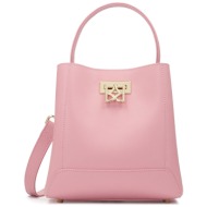 τσάντα kazar laurie s 62275-01-05 pink φυσικό δέρμα/grain leather