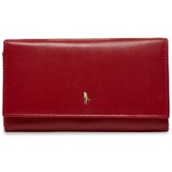 μεγάλο πορτοφόλι γυναικείο puccini mu1704 3e κόκκινο φυσικό δέρμα/grain leather