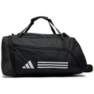 σάκος adidas essentials 3-stripes duffel bag ip9863 black/white υφασμα/-ύφασμα