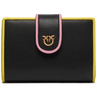 μικρό πορτοφόλι γυναικείο pinko wallet pe 24 pcpl 102840 a1k1 black z99q φυσικό δέρμα/grain leather