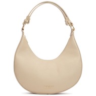 τσάντα kazar ivony m 87522-01-n3 beige φυσικό δέρμα/grain leather