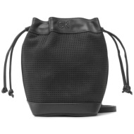 τσάντα calvin klein re-lock drawstring bag sm perf k60k610636 bax απομίμηση δέρματος/-απομίμηση δέρμ