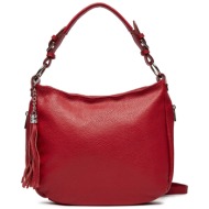 τσάντα creole k11422 rosso d08 φυσικό δέρμα - grain leather