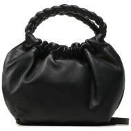 τσάντα unisa zameli ns black φυσικό δέρμα - grain leather