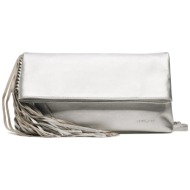 τσάντα unisa zdenia lmt silver φυσικό δέρμα/grain leather