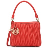 τσάντα kazar alele s 82182-01-04 red φυσικό δέρμα/grain leather