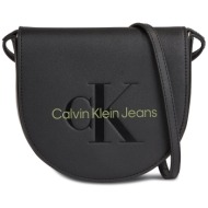 τσάντα calvin klein jeans sculpted mini saddle bag k60k611966 black/dark juniper 0gx απομίμηση δέρμα