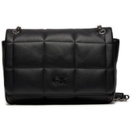 τσάντα calvin klein square quilt conv shoulder bag k60k612332 ck black beh απομίμηση δέρματος/-απομί