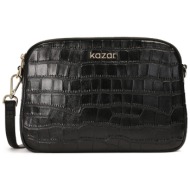 τσάντα kazar new rita 77738-08-00 black φυσικό δέρμα/grain leather
