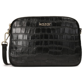 τσάντα kazar new rita 77738-08-00 black φυσικό δέρμα/grain