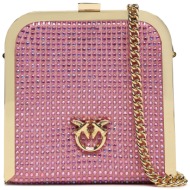 τσάντα pinko box clutch ai 23-24 pltt 101514 a159 pink y26u ύφασμα - ύφασμα
