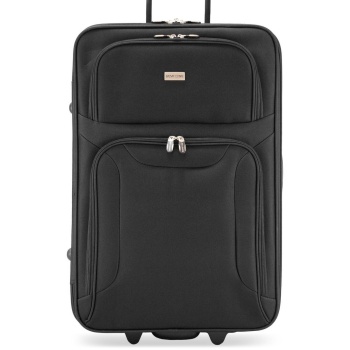μεσαία βαλίτσα semi line t5661-2 μαύρο ύφασμα - πολυεστέρας σε προσφορά