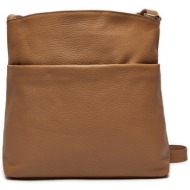 τσάντα creole k11413 tan d85 φυσικό δέρμα - grain leather
