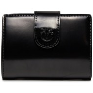 μικρό πορτοφόλι γυναικείο pinko wallet . pe 24 pcpl 102840 a1en black z99b φυσικό δέρμα/grain leathe