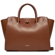 τσάντα furla genesi m tote wb00811-bx0053-03b00-1007 cognac h φυσικό δέρμα - grain leather
