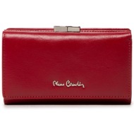 μεγάλο πορτοφόλι γυναικείο pierre cardin 06 italy 108 red φυσικό δέρμα/grain leather