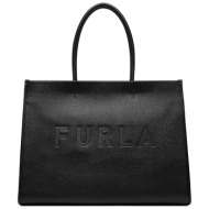 τσάντα furla opportunity l tote 42 wb01106-bx2560-o6000-1007 nero φυσικό δέρμα - grain leather