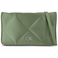τσάντα calvin klein re-lock quilt shoulder bag-satin k60k611300 πράσινο