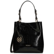 τσάντα kazar victoria 29059-08-n0 μαύρο φυσικό δέρμα - grain leather
