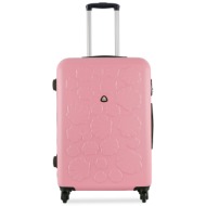 μεσαία βαλίτσα semi line t5697-2 ροζ υλικό - abs