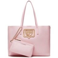 τσάντα chiara ferragni 76sb4bb3 ροζ απομίμηση δέρματος/-απομίμηση δέρματος