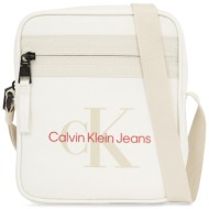 τσαντάκι calvin klein jeans sport essentials reporter18 m k50k511098 εκρού ύφασμα - ύφασμα
