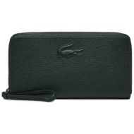 μεγάλο πορτοφόλι γυναικείο lacoste large city court leather billfold nf4508ie πράσινο φυσικό δέρμα/g