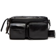 τσάντα desigual 24saxl06 μαύρο φυσικό δέρμα - grain leather