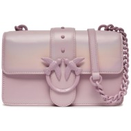 τσάντα pinko love one mini cl pe 24 pltt 100059 a124 ροζ φυσικό δέρμα/grain leather