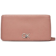 τσάντα calvin klein re-lock double gusette _epi mono k60k611347 ροζ απομίμηση δέρματος/-απομίμηση δέ