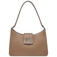 τσάντα furla 1927 s shoulder bag soft wb01114-hsf000-1257s-1007 μπεζ φυσικό δέρμα - grain leather