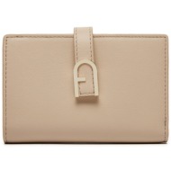 μεγάλο πορτοφόλι γυναικείο furla flow s compact wallet wp00401 bx2045 8e000 μπεζ φυσικό δέρμα - φυσι