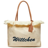 τσάντα wittchen 98-4y-400-0 λευκό ύφασμα - ύφασμα