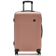 μεσαία βαλίτσα pierre cardin lisbonne med09-24 ροζ υλικό - abs