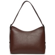 τσάντα creole k11396 καφέ φυσικό δέρμα - grain leather