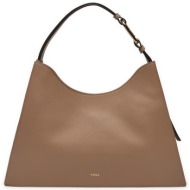 τσάντα furla nuvola l hobo wb01246-bx2045-1257s-1007 γκρι φυσικό δέρμα/grain leather