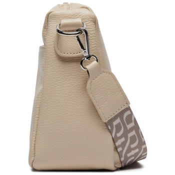 τσάντα ryłko r40707tb μπεζ φυσικό δέρμα - grain leather