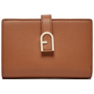 μεγάλο πορτοφόλι γυναικείο furla flow s compact wallet wp00401 bx2045 ry000 καφέ φυσικό δέρμα - φυσι