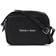 τσάντα tommy jeans camera bag aw0aw15029 μαύρο απομίμηση δέρματος/-απομίμηση δέρματος