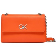τσάντα calvin klein re-lock ew conv crossbody k60k611084 πορτοκαλί απομίμηση δέρματος/-απομίμηση δέρ